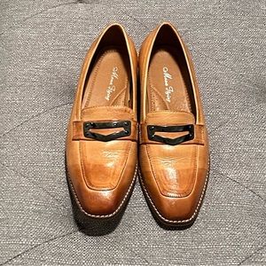 Women’s camel leather penny loafer